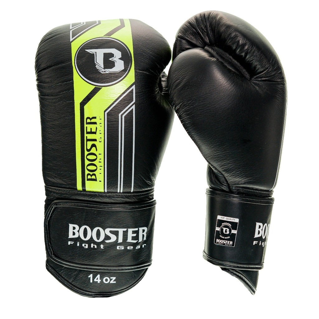 Booster Boxhandschuhe aus Echtleder Schwarz/Gelb BGL V9 BLACK/YELLOW