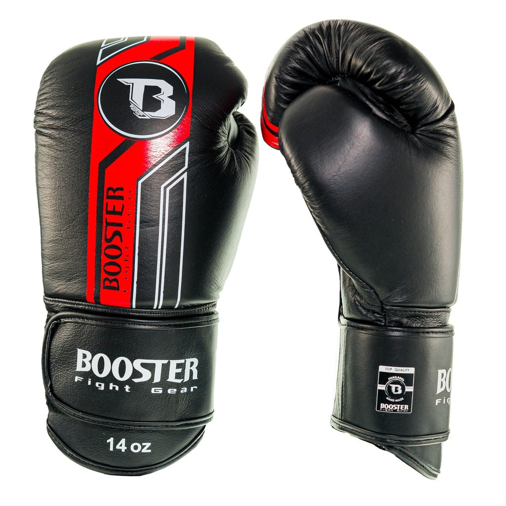 Boxhandschuhe Booster aus Echtleder Schwarz/Rot BGL V9 BLACK/RED