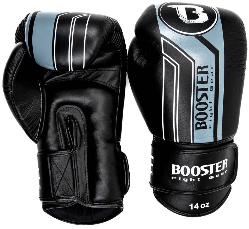 Booster Boxhandschuhe aus Echtleder Schwarz/Grau BGL V9 BLACK/GREY