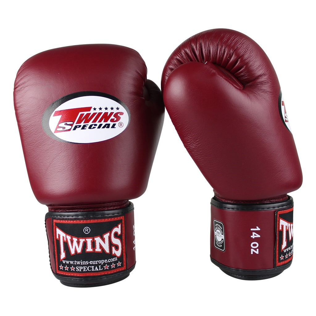 Boxhandschuhe von TWINS aus Echtleder BGVL 3 WINE RED