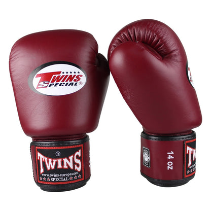 Boxhandschuhe von TWINS aus Echtleder BGVL 3 WINE RED
